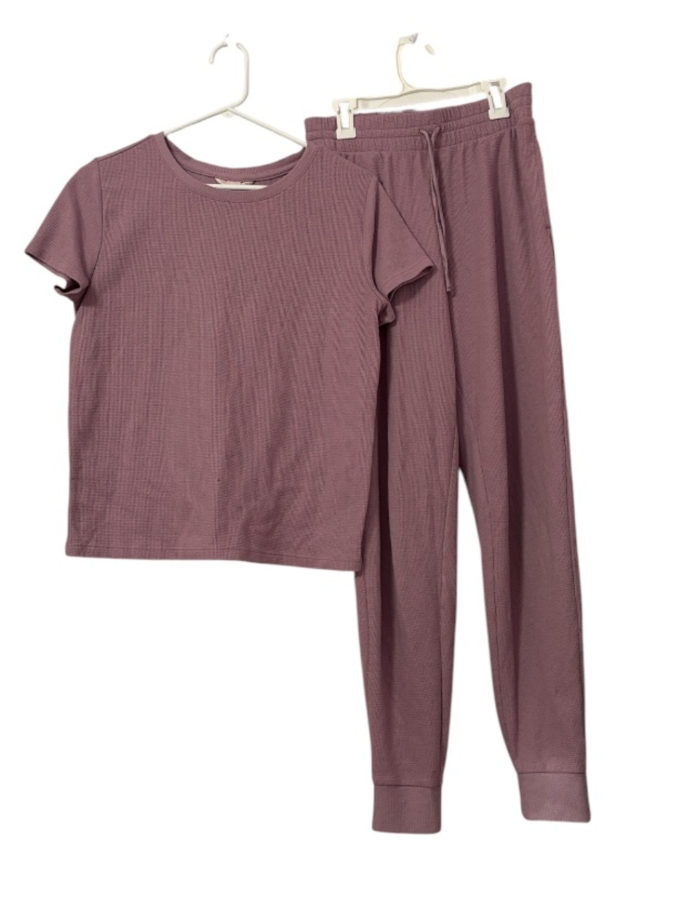 Victoria Secret Glow Waffle Tee and Jogger Pajama Set